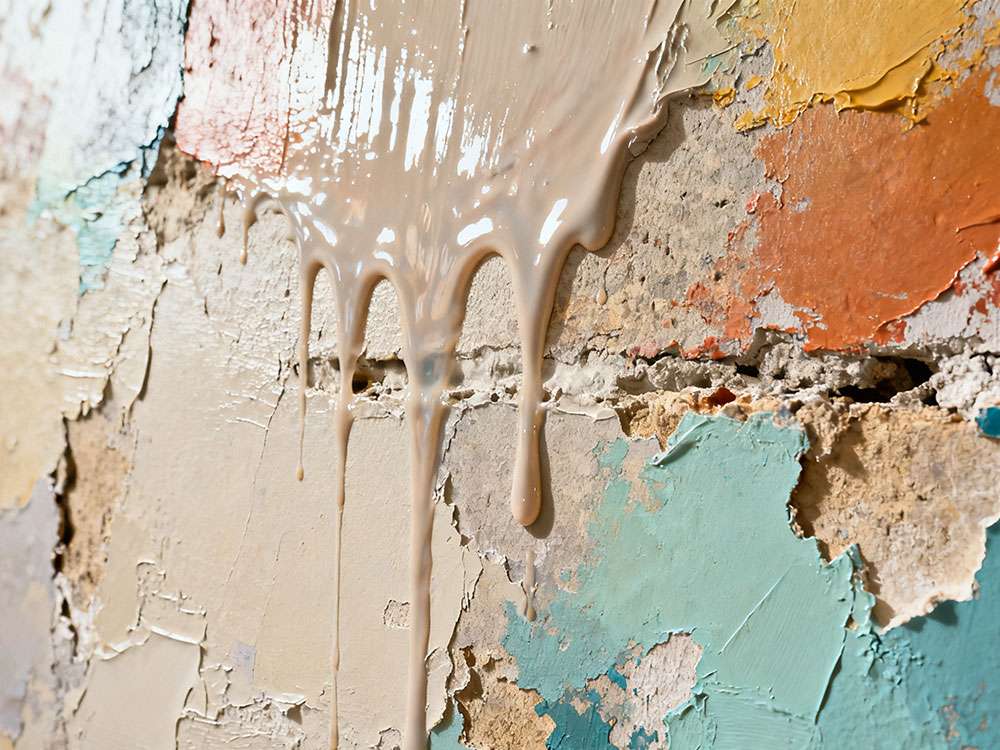 multicolored artistic coatings application problems poor flowability