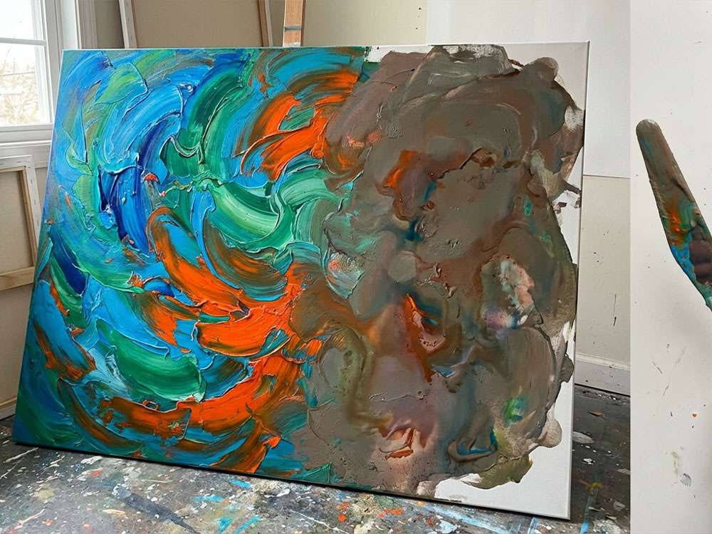 multicolored artistic coatings application problems too viscous