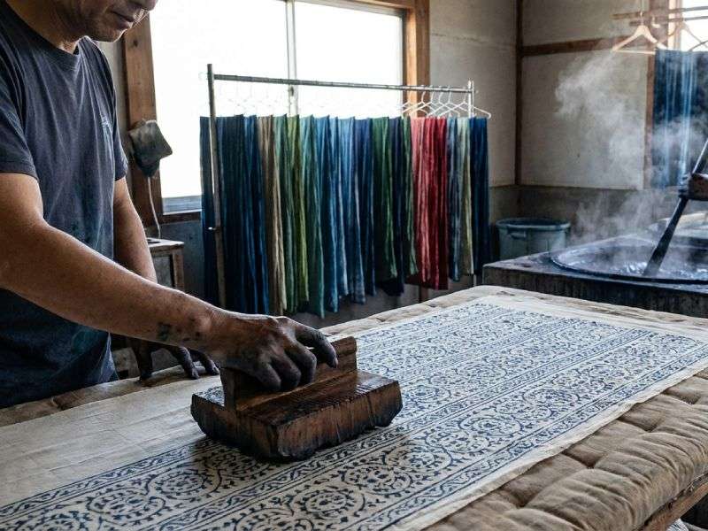 Impresión, teñido y aplicación textil: agente de apresto.