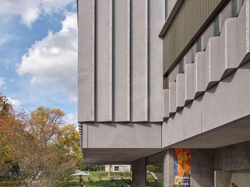 stone-like paint application commercial complex exterior facade coating