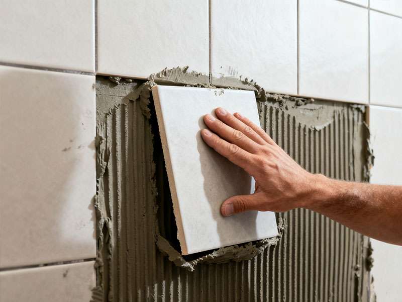 tile adhesive application problems sagging
